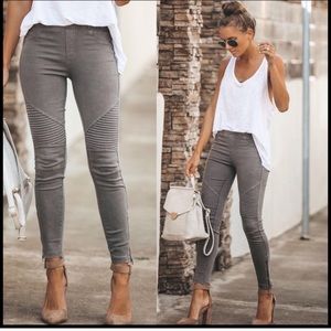 Express Grey Moto Leggings NWT